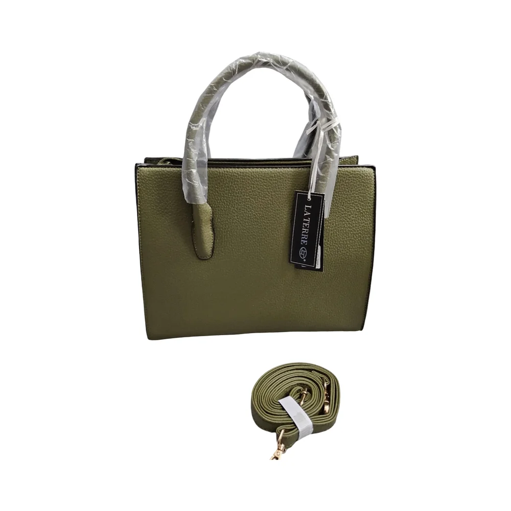 New La Terre Green Handbag with crossbody strap